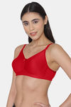 Tweens Single Layered Non Wired Full Coverage Minimiser Bra - Red — thumbnail 4