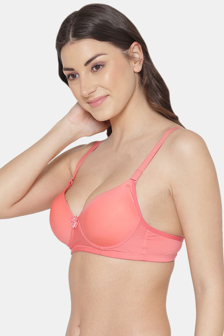 Tweens Padded Non Wired 3/4Th Coverage Push-Up Bra - Coral — image 3