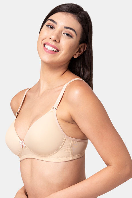 Tweens Padded Non Wired Full Coverage T-Shirt Bra - Skin — image 3