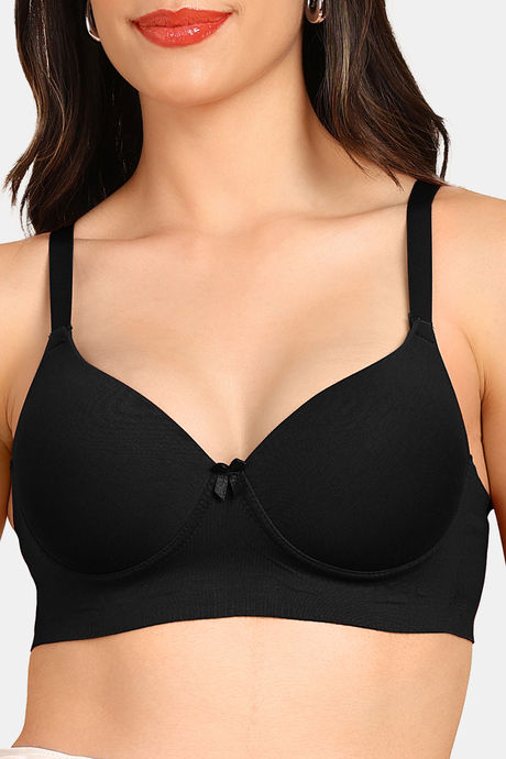 Tweens Push-Up - Level 3 Non-Wired 3/4Th Coverage Push-Up Bra - Black — image 5
