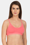 Tweens Girls Medium Impact Non Padded Sports Bra - Coral — thumbnail 1