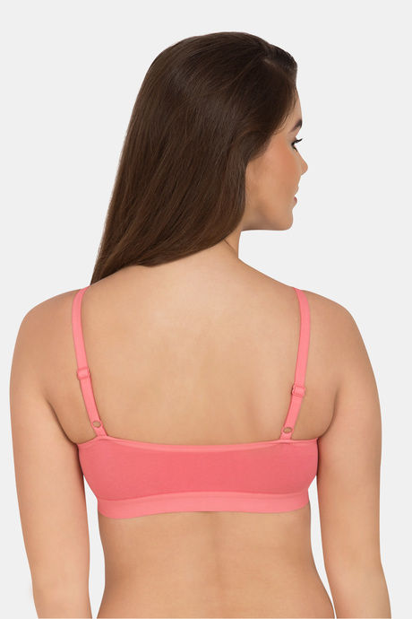 Tweens Girls Medium Impact Non Padded Sports Bra - Coral — image 2