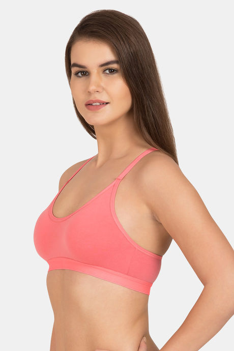 Tweens Girls Medium Impact Non Padded Sports Bra - Coral — image 3