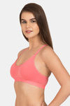 Tweens Girls Medium Impact Non Padded Sports Bra - Coral — thumbnail 3