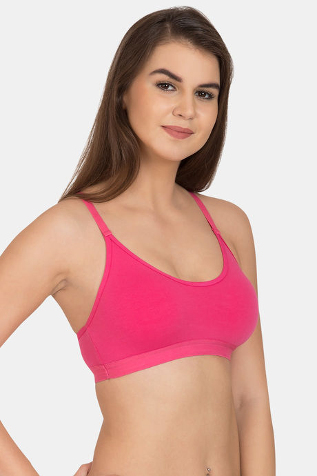 Tweens Medium Impact Non Padded Beginner's Sports Bra - Dark Pink — image 3