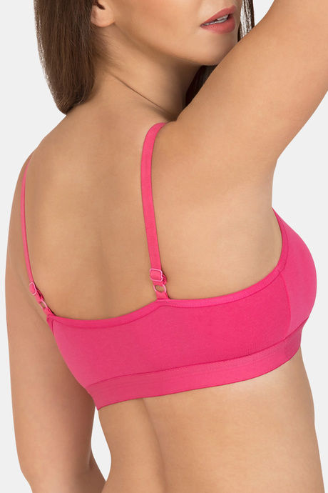 Tweens Medium Impact Non Padded Beginner's Sports Bra - Dark Pink — image 4