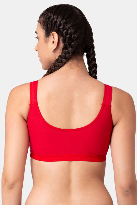 Tweens Medium Impact Non Padded Active Sports Bra - Red — image 2