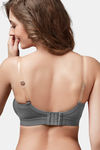 Trylo Single Layered Non-Wired Full Coverage Strapless Bra - Grey — thumbnail 2