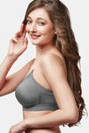 Trylo Single Layered Non-Wired Full Coverage Strapless Bra - Grey — thumbnail 3