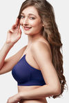 Trylo Single Layered Non-Wired Full Coverage T-Shirt Bra - Navy — thumbnail 3
