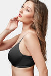 Trylo Padded Non-Wired Full Coverage T-Shirt Bra - Black — thumbnail 3