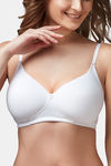 Trylo Padded Non-Wired Full Coverage T-Shirt Bra - White — thumbnail 4