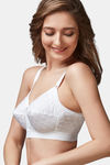 Trylo Single Layered Non-Wired Full Coverage Super Support Bra - White — thumbnail 3
