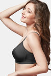 Trylo Single Layered Non-Wired Full Coverage T-Shirt Bra - Black — thumbnail 3