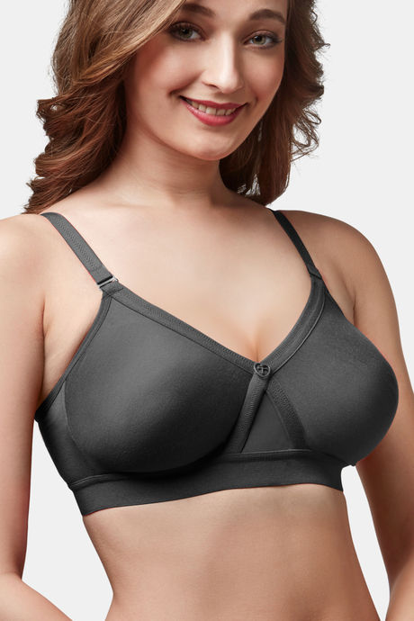 Trylo Single Layered Non-Wired Full Coverage T-Shirt Bra - Black — image 4