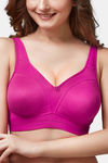 Trylo Double Layered Non-Wired Full Coverage Minimiser Bra - Raspberry — thumbnail 4