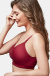 Trylo Padded Non-Wired Full Coverage T-Shirt Bra - Cherry — thumbnail 3