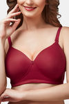 Trylo Padded Non-Wired Full Coverage T-Shirt Bra - Cherry — thumbnail 4