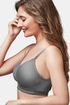 Trylo Padded Non-Wired Full Coverage T-Shirt Bra - Dove — thumbnail 3