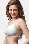 Trylo Padded Non-Wired Full Coverage T-Shirt Bra - White — thumbnail 3