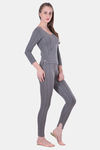 Lux Inferno Woollen Pyjama Set (Pack of 2) - Charcoal Melange — thumbnail 2