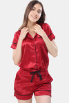 Piu Satin Short Set - Red — thumbnail 8