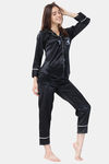 Piu Satin Pyjama Set - Black — thumbnail 2