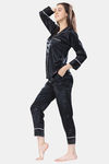 Piu Satin Pyjama Set - Black — thumbnail 3