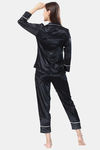 Piu Satin Pyjama Set - Black — thumbnail 4