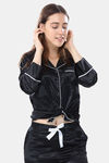 Piu Satin Pyjama Set - Black — thumbnail 7