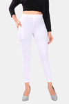 Sweet Moon Knit Cotton Yoga Leggings-White — thumbnail 1