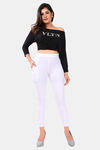Sweet Moon Knit Cotton Yoga Leggings-White — thumbnail 2