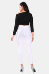 Sweet Moon Knit Cotton Yoga Leggings-White — thumbnail 3