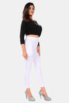 Sweet Moon Knit Cotton Yoga Leggings-White — thumbnail 4