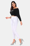 Sweet Moon Knit Cotton Yoga Leggings-White — thumbnail 5