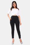 Sweet Moon Knit Cotton Yoga Leggings-Black — thumbnail 2