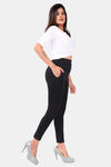 Sweet Moon Knit Cotton Yoga Leggings-Black — thumbnail 4