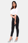 Sweet Moon Knit Cotton Yoga Leggings-Black — thumbnail 5