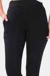 Sweet Moon Knit Cotton Yoga Leggings-Black — thumbnail 6