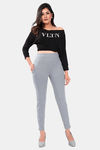 Sweet Moon Knit Cotton Yoga Leggings-Grey — thumbnail 2