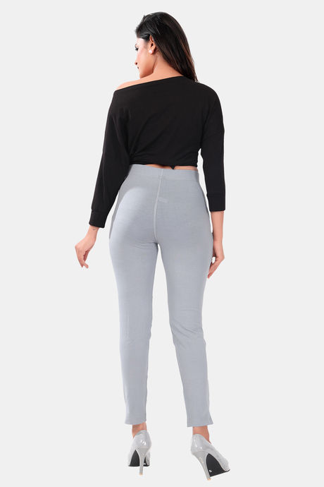Sweet Moon Knit Cotton Yoga Leggings-Grey — image 3