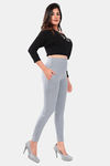 Sweet Moon Knit Cotton Yoga Leggings-Grey — thumbnail 4