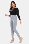 Sweet Moon Knit Cotton Yoga Leggings-Grey — thumbnail 5
