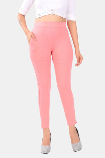 model image of Sweet Moon Knit Cotton Yoga Leggings-Pastel Peach