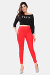 Sweet Moon Knit Cotton Yoga Leggings-Red — thumbnail 2
