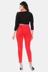 Sweet Moon Knit Cotton Yoga Leggings-Red — thumbnail 3