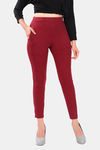 Sweet Moon Knit Cotton Yoga Leggings-Maroon — thumbnail 1