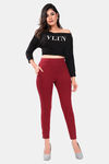 Sweet Moon Knit Cotton Yoga Leggings-Maroon — thumbnail 2
