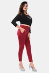 Sweet Moon Knit Cotton Yoga Leggings-Maroon — thumbnail 4
