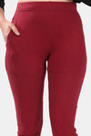 Sweet Moon Knit Cotton Yoga Leggings-Maroon — thumbnail 6